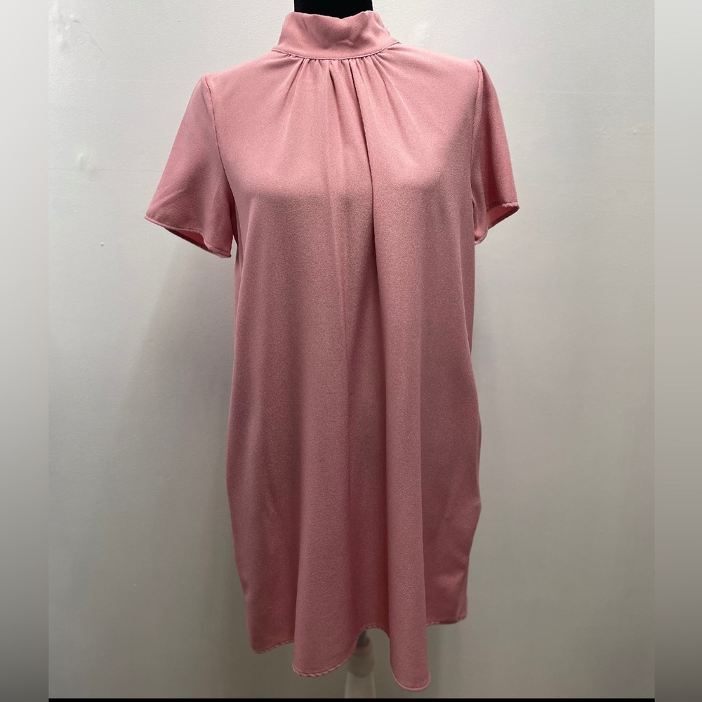 2 Hearts Coral Dress w/Neck Tie & Side pockets
